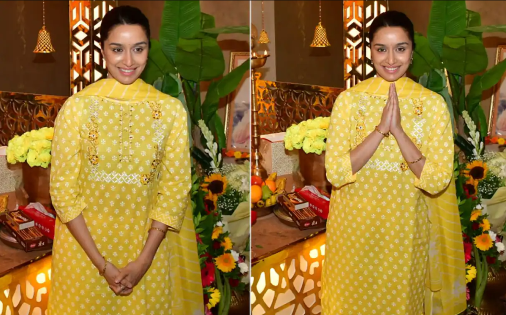 Shraddha Kapoor shines brightly in Readiprint Fashions budgeted Cotton Kurta Ensemble